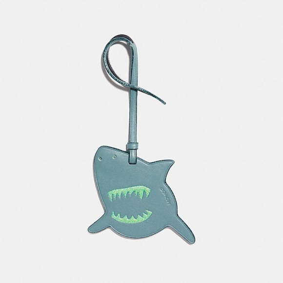 Coach 21518 Marine Blue Leather Sharky Bag Charm - Picture 3 of 6